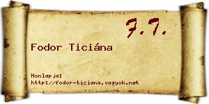 Fodor Ticiána névjegykártya